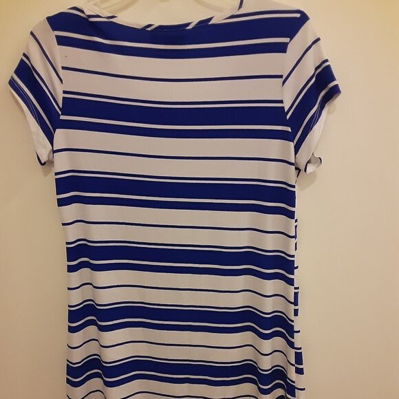 Rafaella (SP) Navy Blue & White Stripe Tunic w/Scoop Neck - Picture 5 of 5